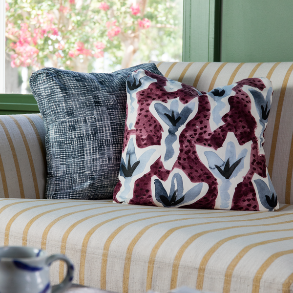 Hatchmarks Pillow in Navy