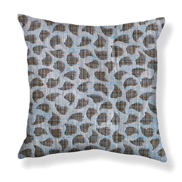 Bubbly Leaves Pillow in Blue/Brown