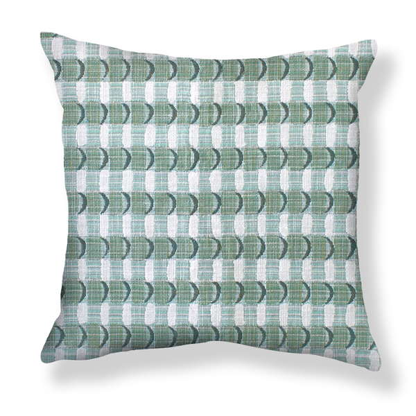 Crescent Plaid Pillow in Green