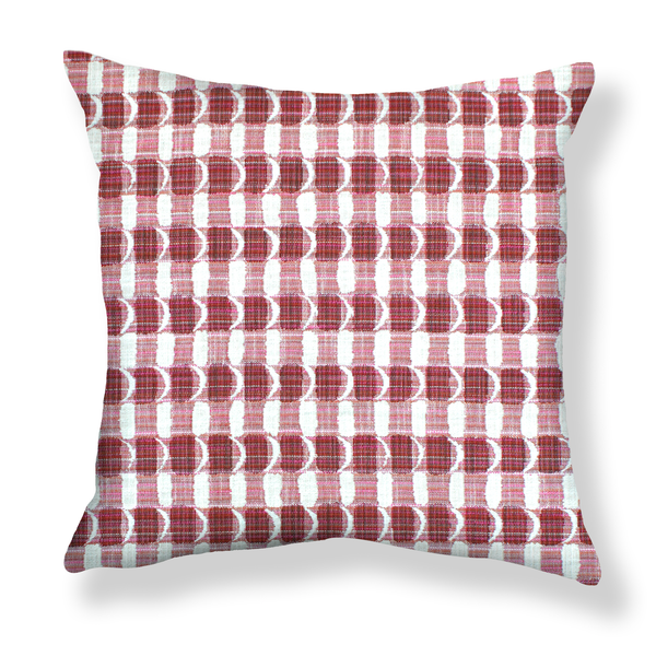 Crescent Plaid Pillow in Pink