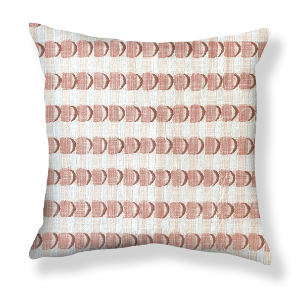 Crescent Plaid Pillow in Shell Pink