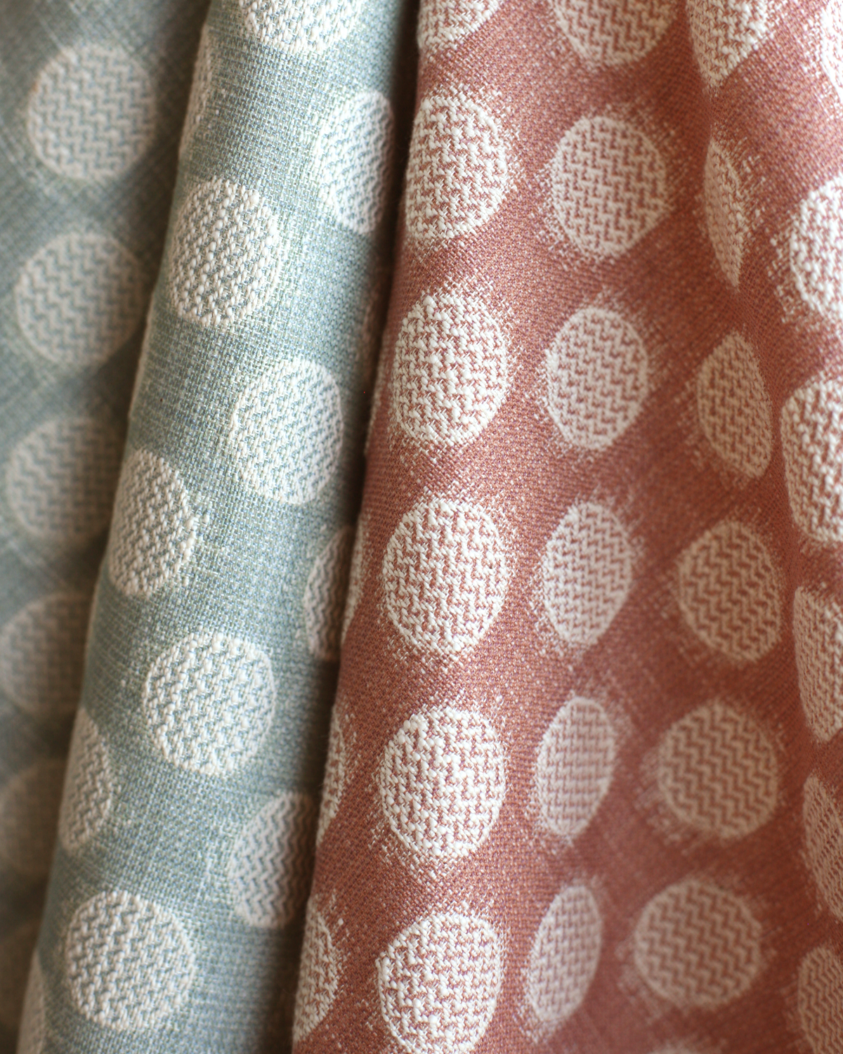 Chevron Dots Fabric in Pink