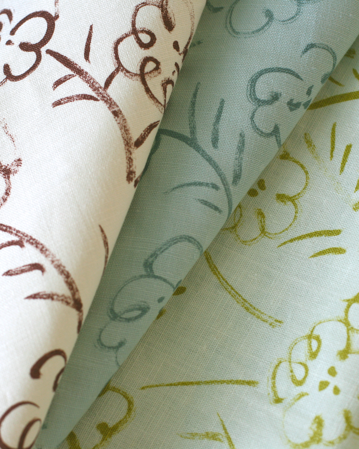 Roses Fabric in Light Blue