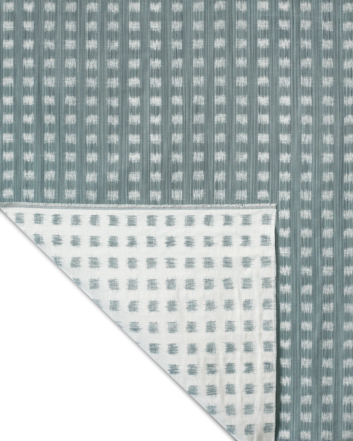 Gridded Ikat Fabric in Pale Marine