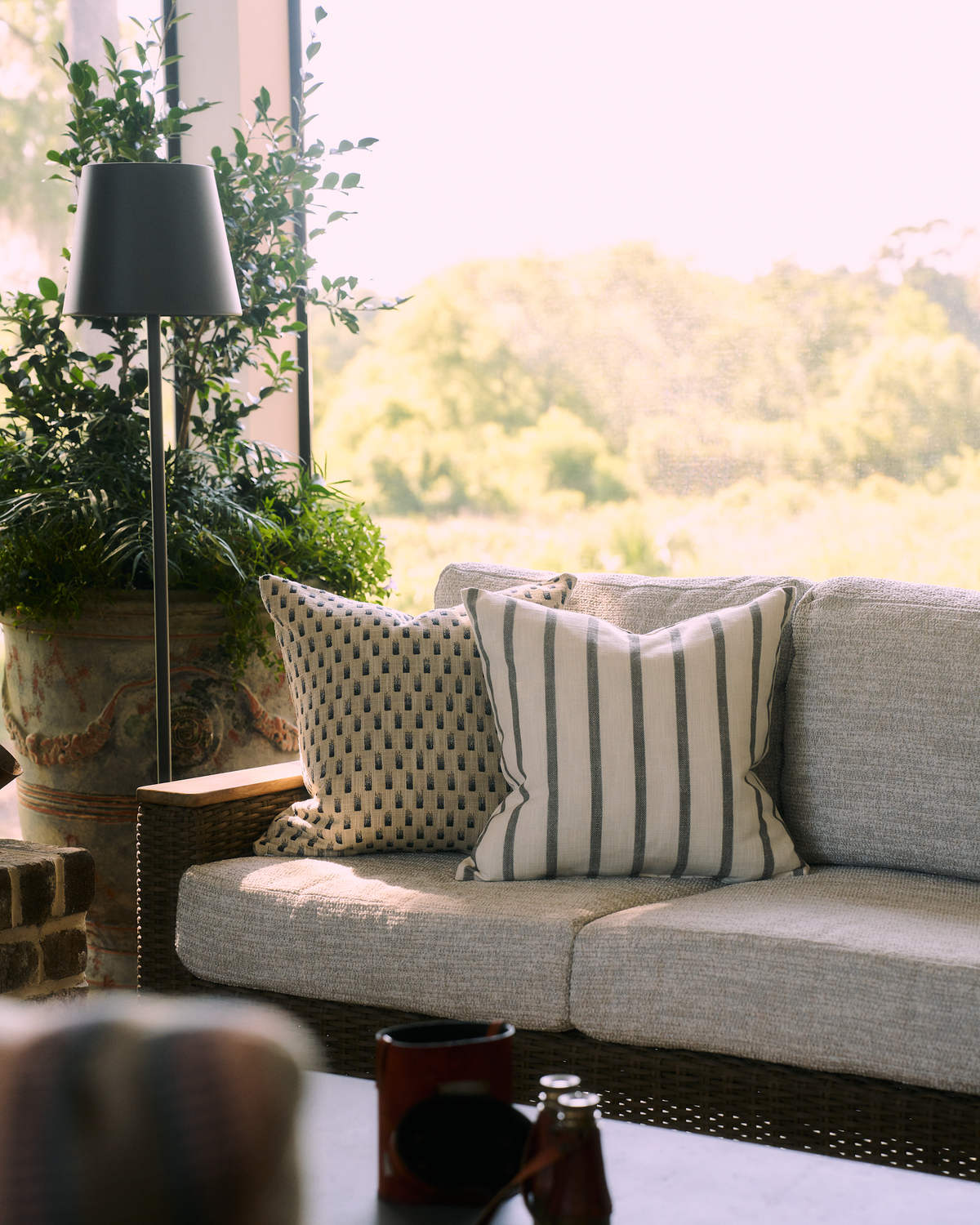 Market Stripe Pillow in Graphite