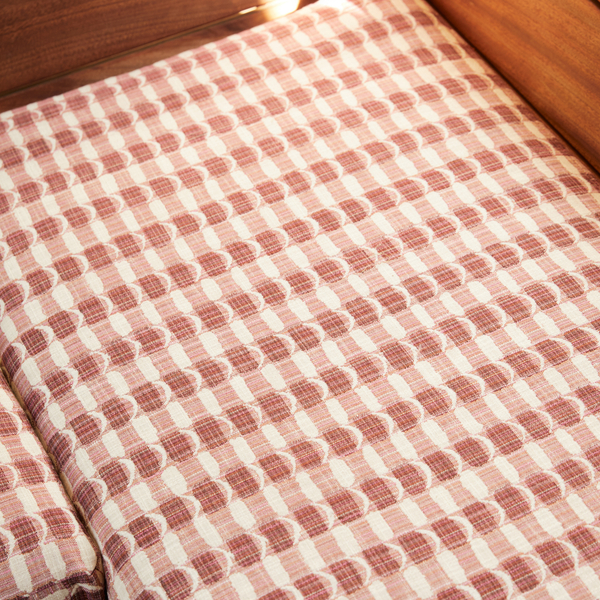 Crescent Plaid Fabric in Pink