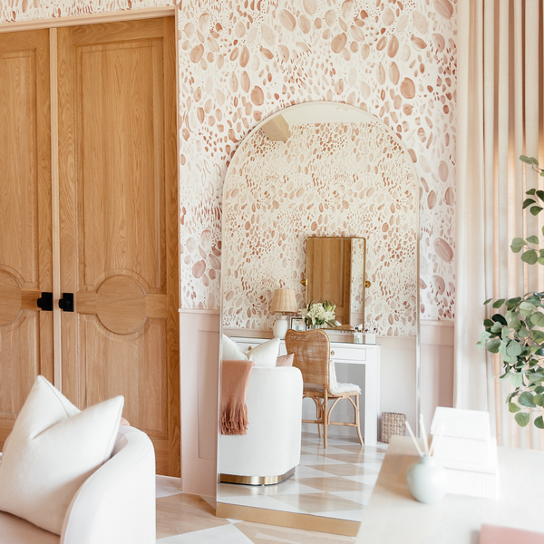 Blooms Wallpaper in Blushing Taupe