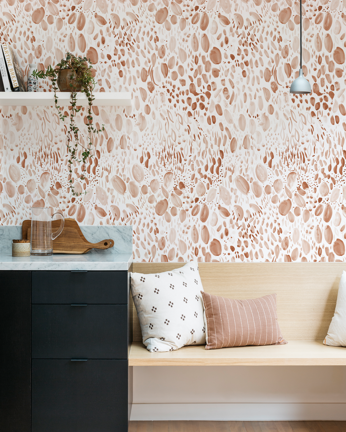 Blooms Wallpaper in Blushing Taupe