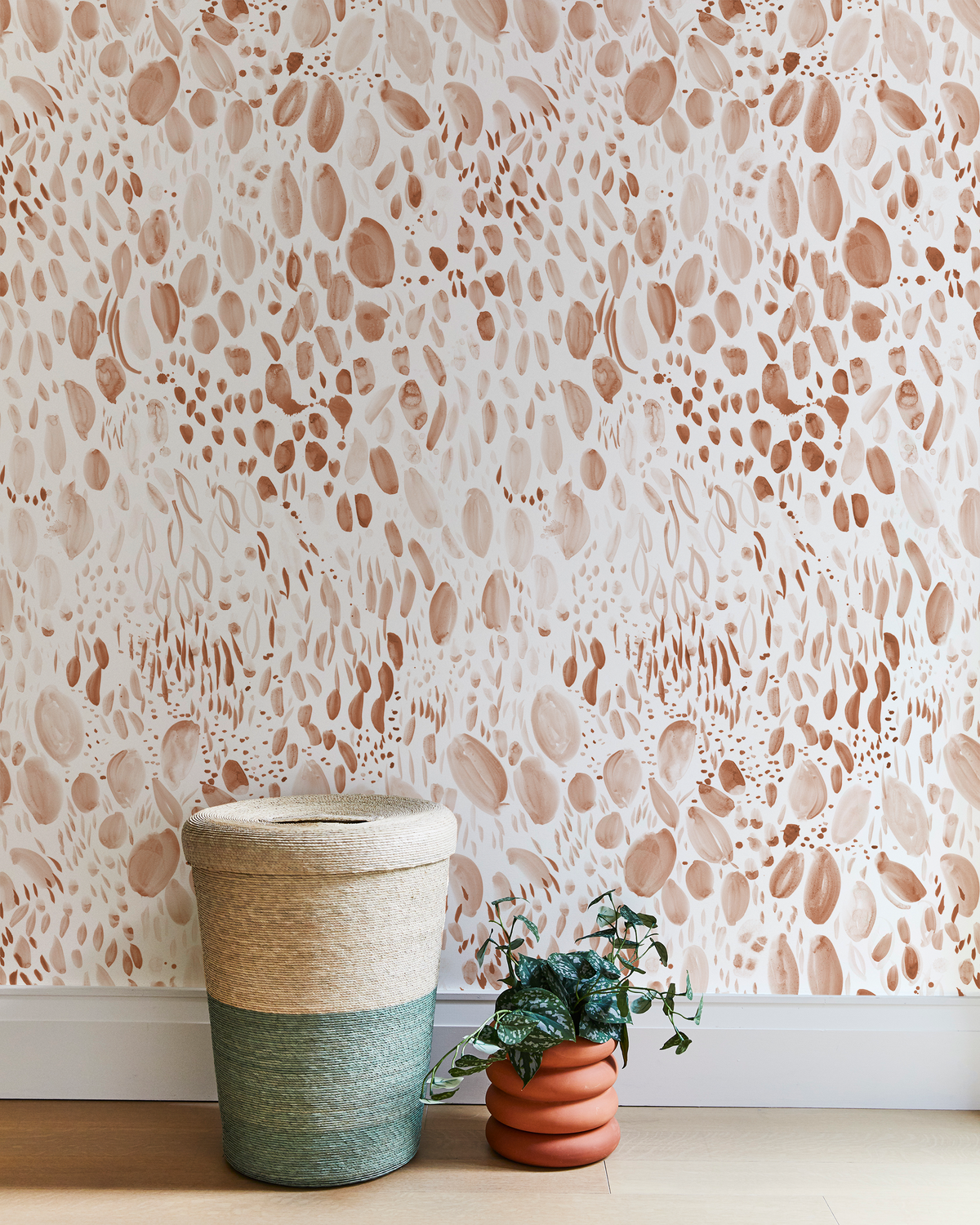Blooms Wallpaper in Blushing Taupe
