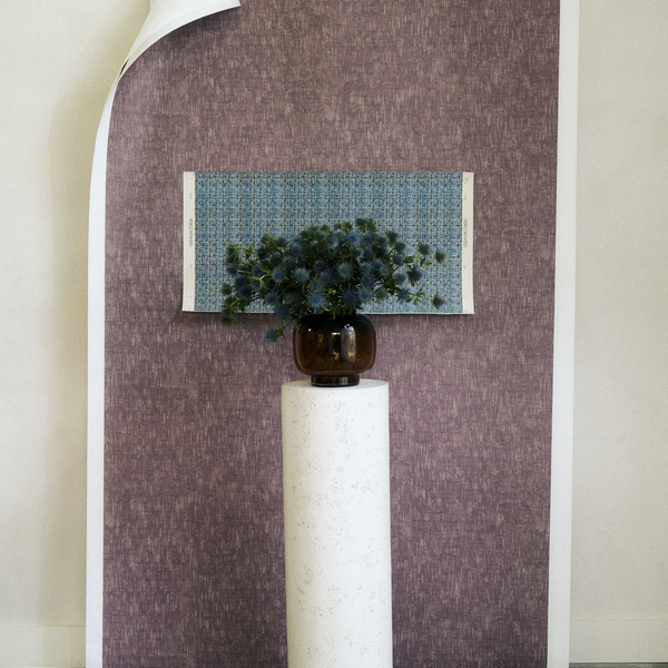 Bramble Wallpaper in Blue Ripple