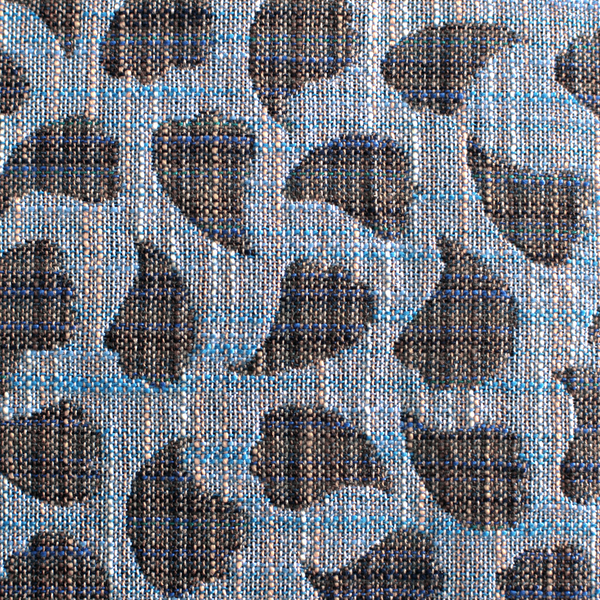 Bubbly Leaves Fabric in Blue/Brown