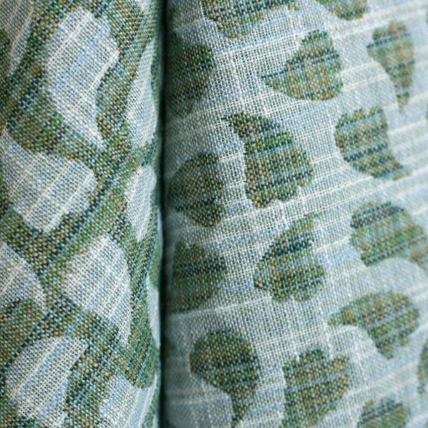 Bubbly Leaves Fabric in Blue/Green