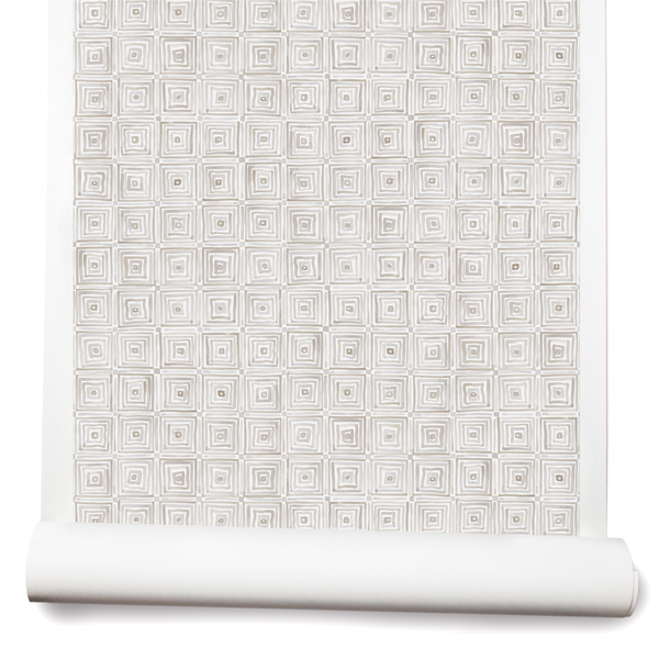 Concentric Squares Wallpaper in Grays