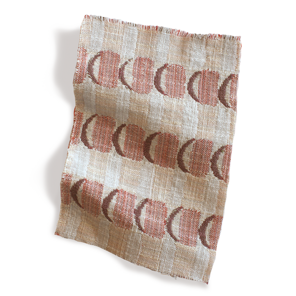 Crescent Plaid Fabric in Shell Pink