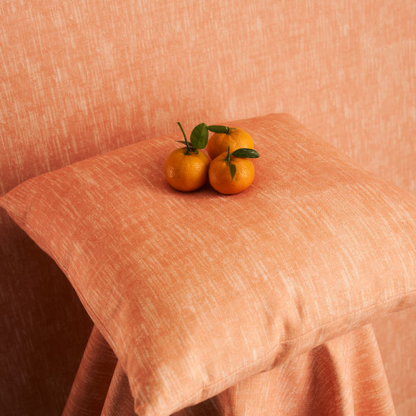 Alder Fabric in Soft Tangerine
