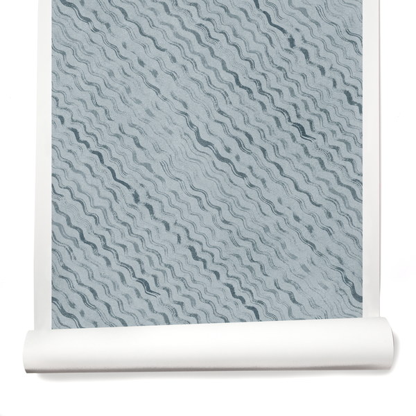 Diagonal Waves Wallpaper in Blues