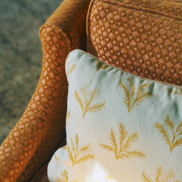 Little Palm Pillow in Goldenrod