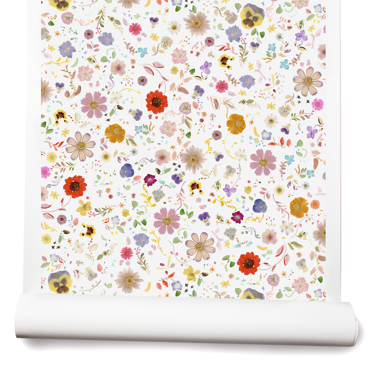 Pressed Flowers Wallpaper in Multi