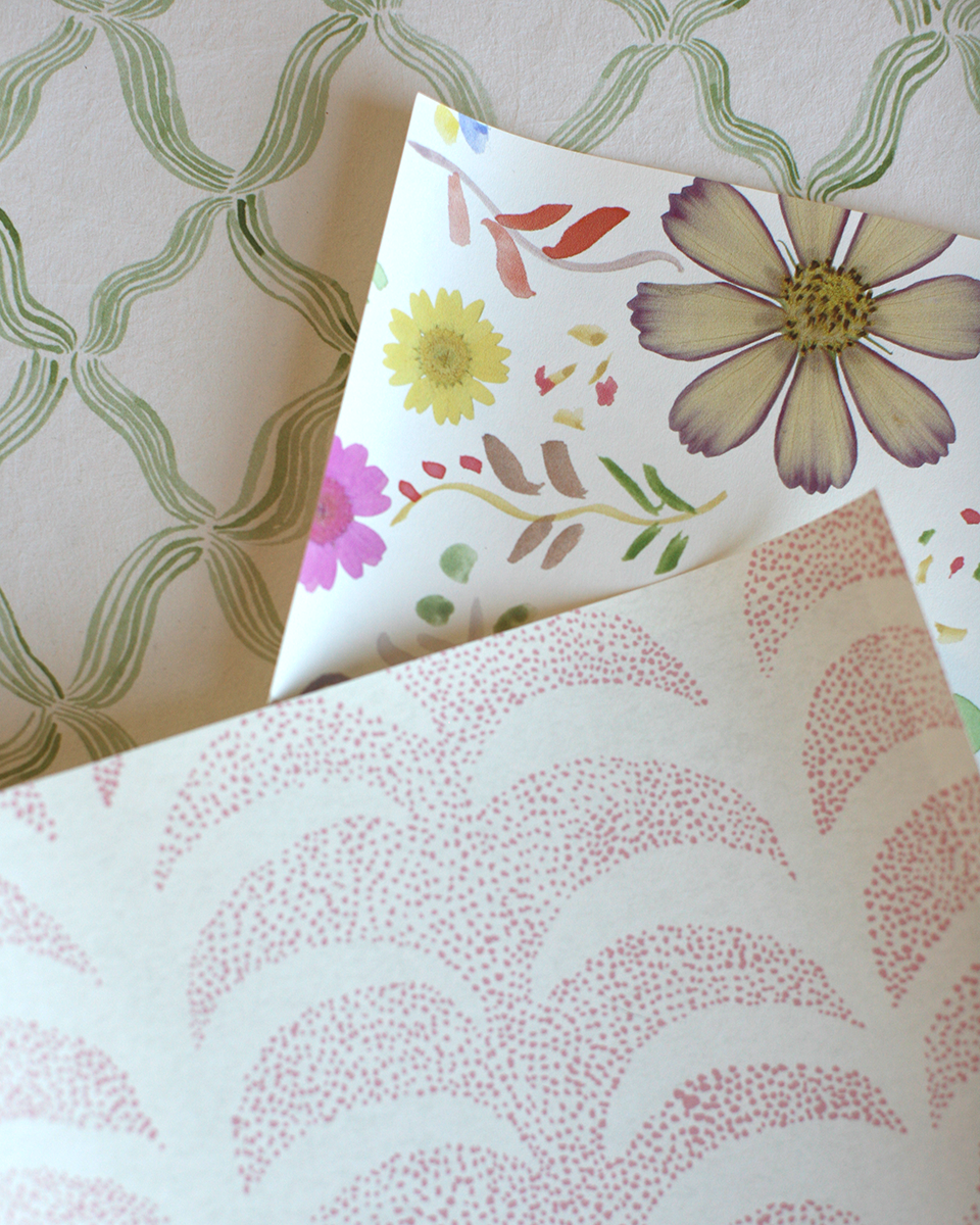 Pressed Flowers Wallpaper in Multi