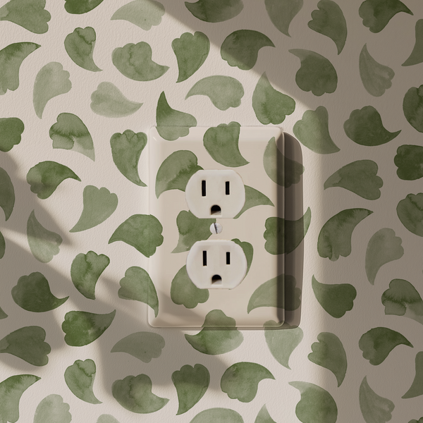 Bubbly Leaves Wallpaper in Green