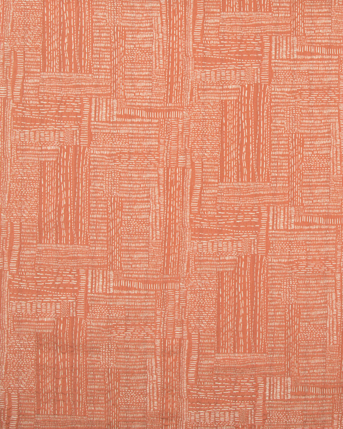 Sashiko Stitch Fabric in Tangerine