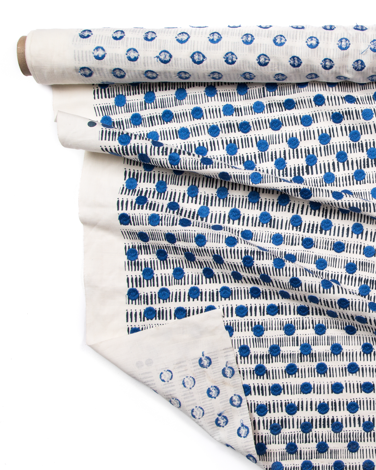 Dot Dash Fabric in Navy/Blue