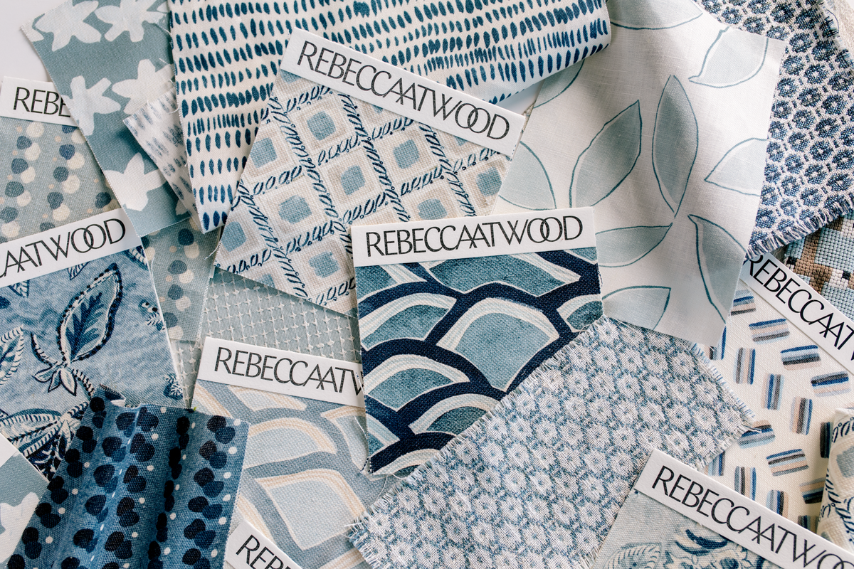 Mountains Fabric in Navy