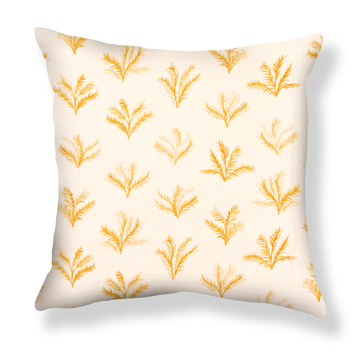 Little Palm Pillow in Goldenrod