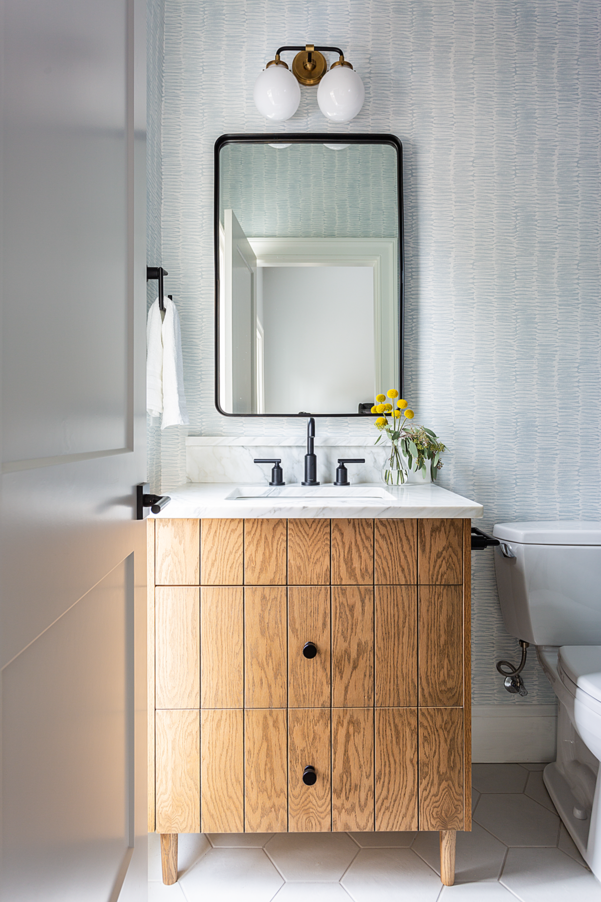 Scribble Wallpaper in Pale Blue