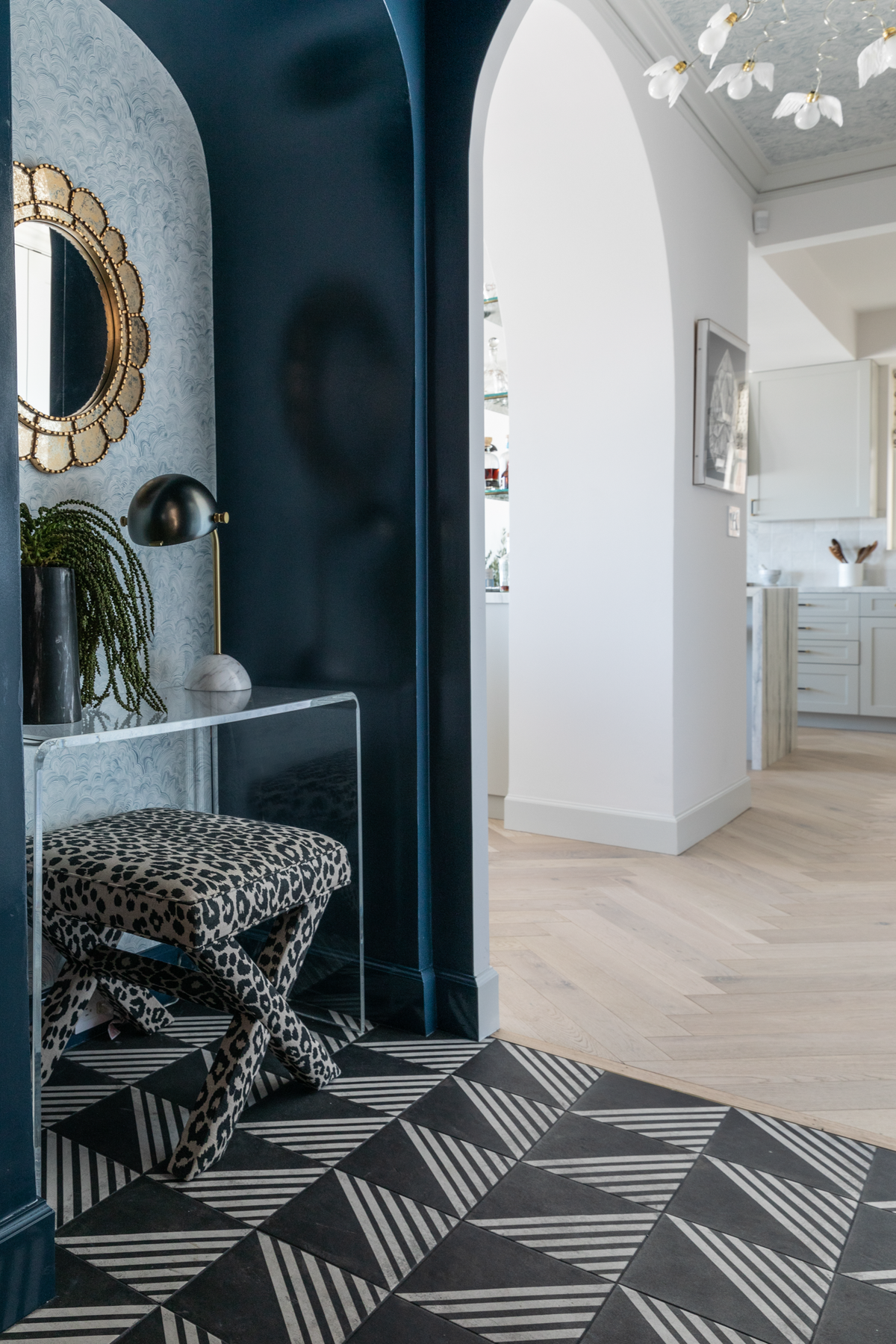 Linear Cloud Wallpaper in Blue-Slate