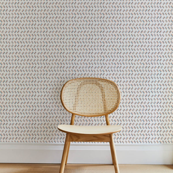 Candy Wallpaper in Peach/Blue
