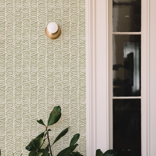 Cat Cow Wallpaper in Olive/Taupe