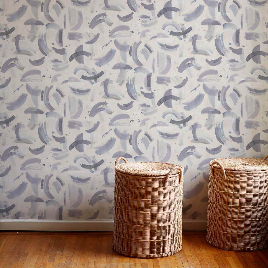 Dreamscape Wallpaper in Gray-Lilac
