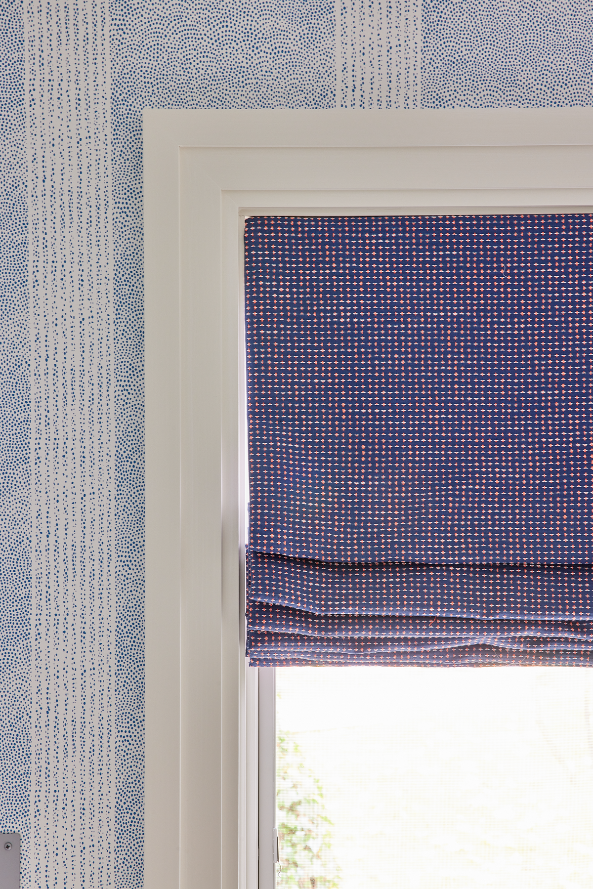 Briar Fabric in Navy/Coral