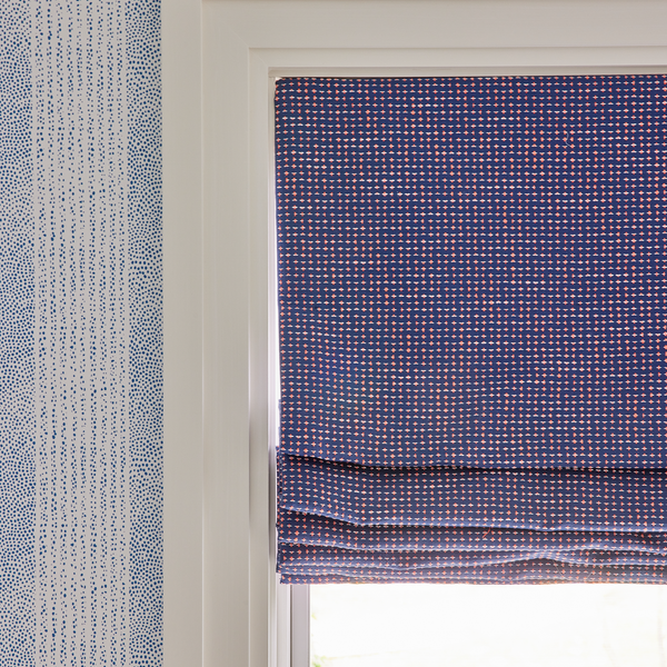 Briar Fabric in Navy/Coral