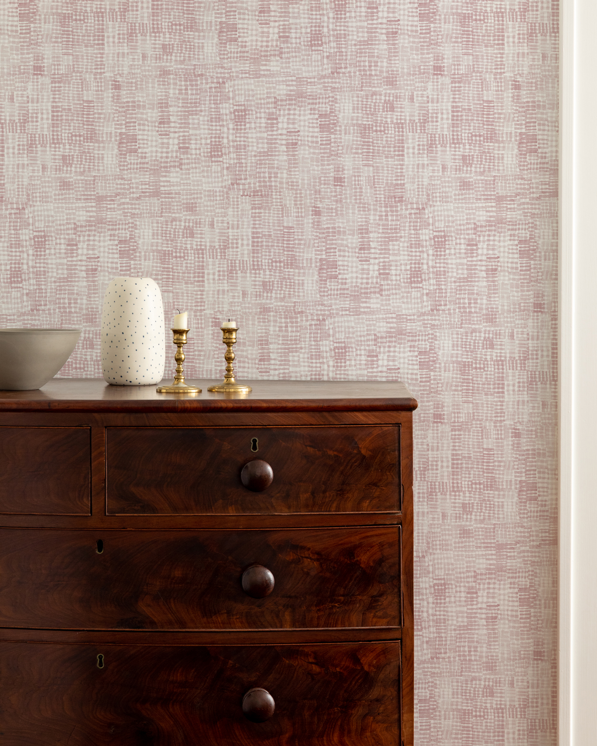 Hatchmarks Wallpaper in Pink