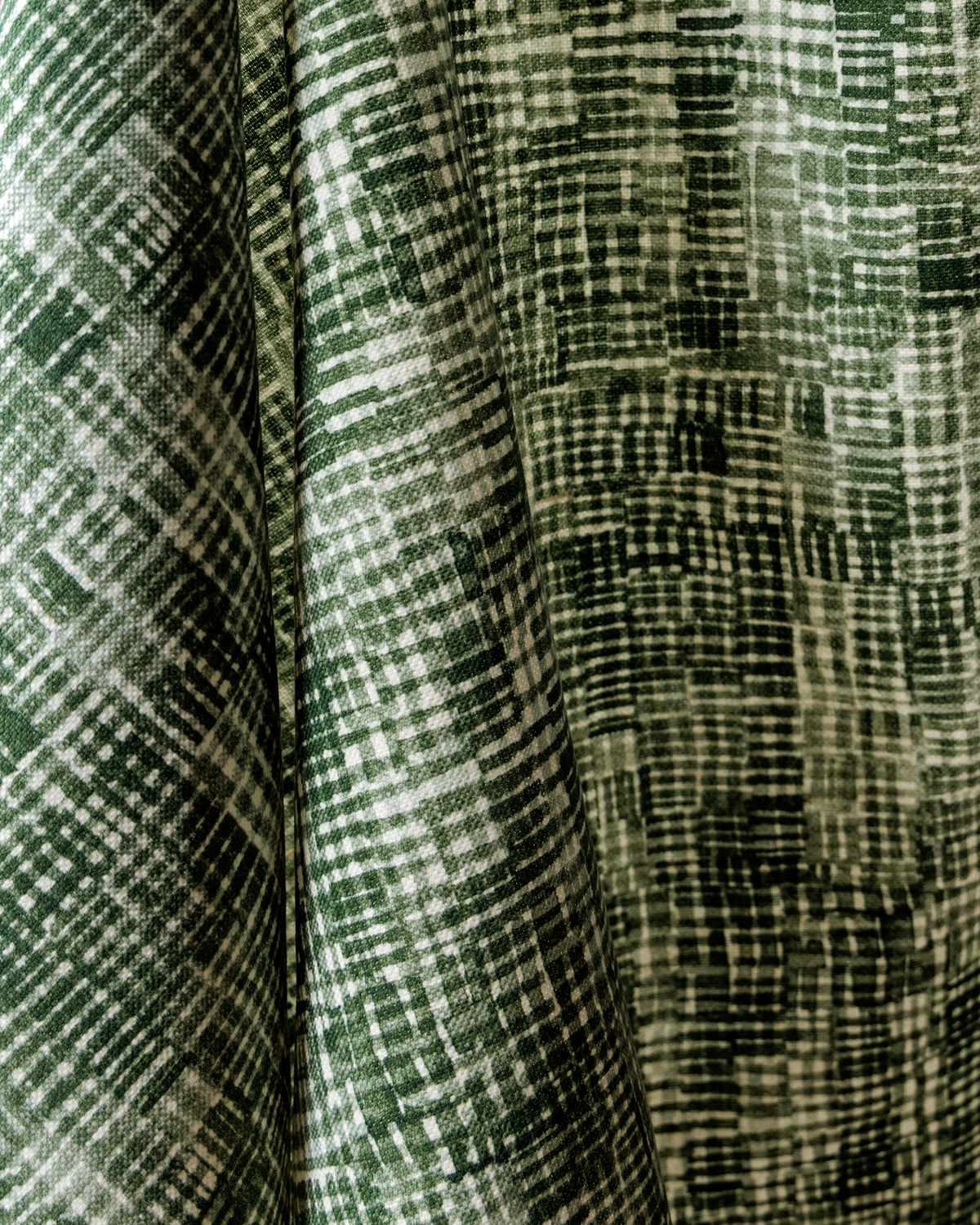 Hatchmarks Fabric in Forest Green
