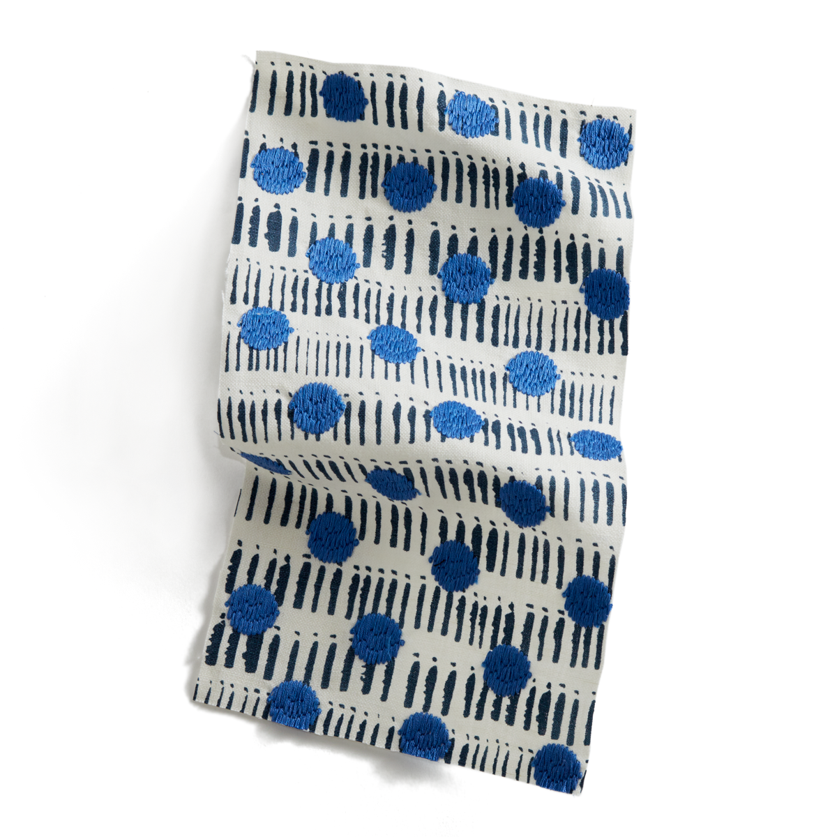 Dot Dash Fabric in Navy/Blue