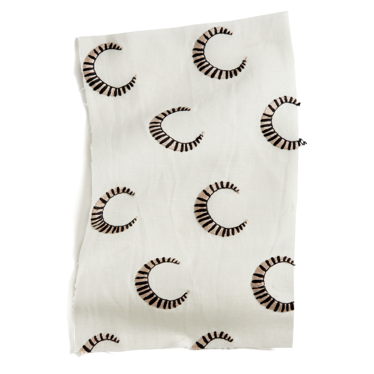 Striped Moon Fabric in Taupe/Black