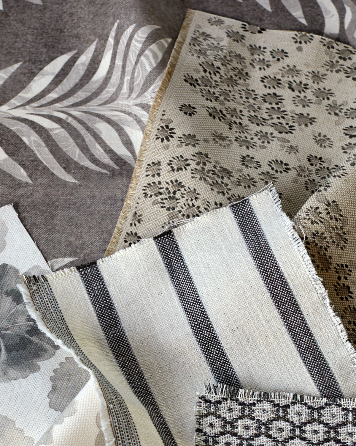 Market Stripe Fabric in Graphite