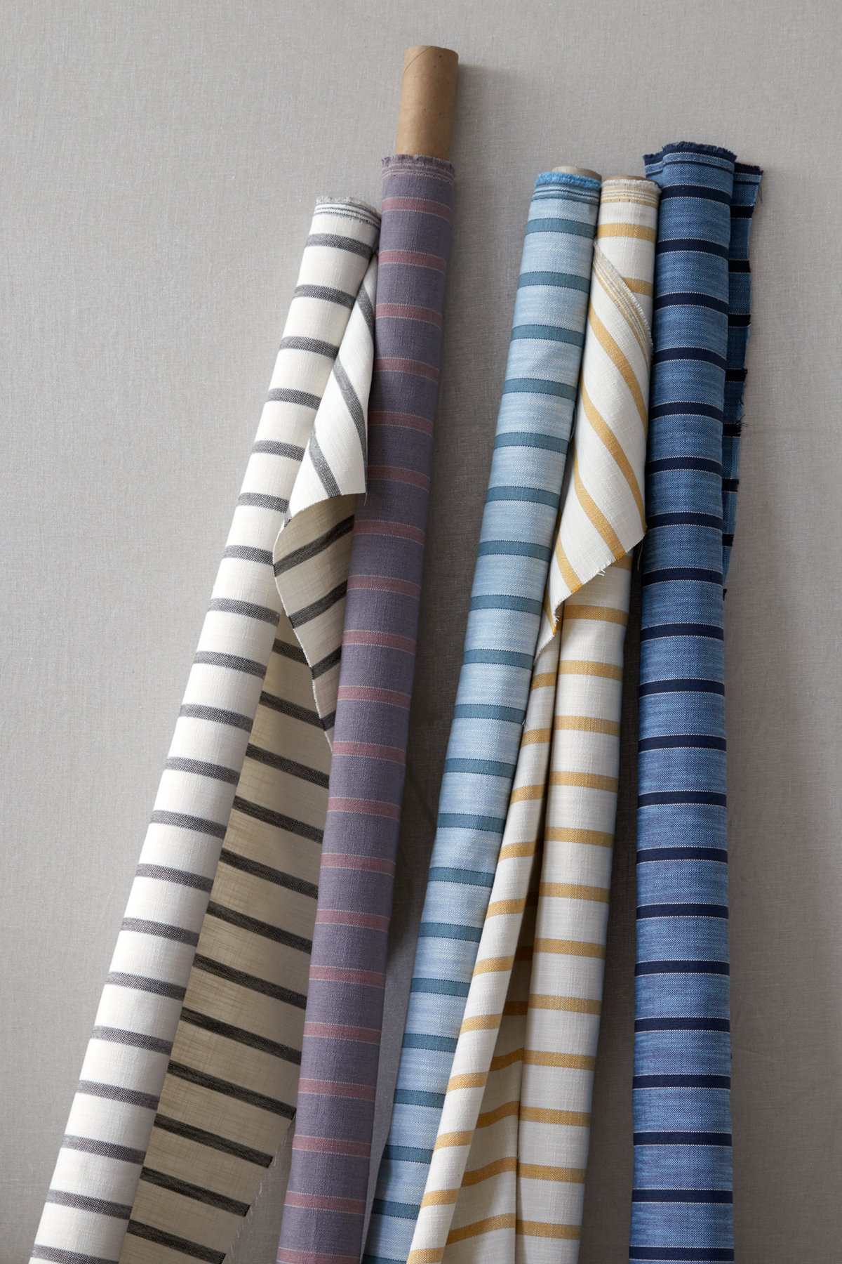 Market Stripe Fabric in Navy/Blue