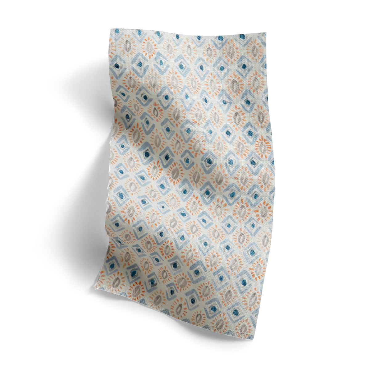 Gems Fabric in Blue/Peach