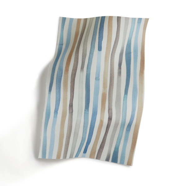 Garden Stripe Fabric in Gray/Blue