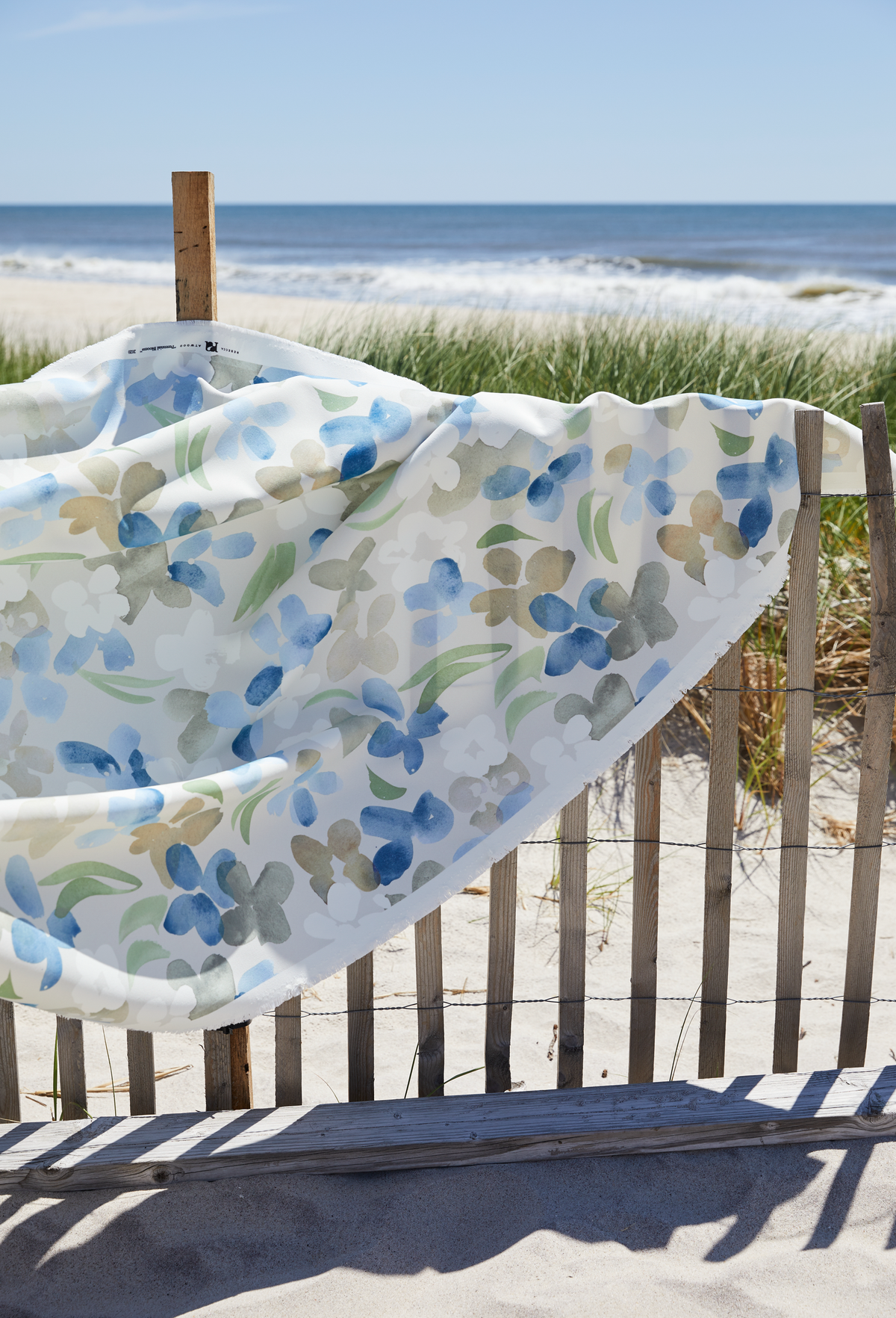 Perennial Blooms Fabric in Gray/Blue