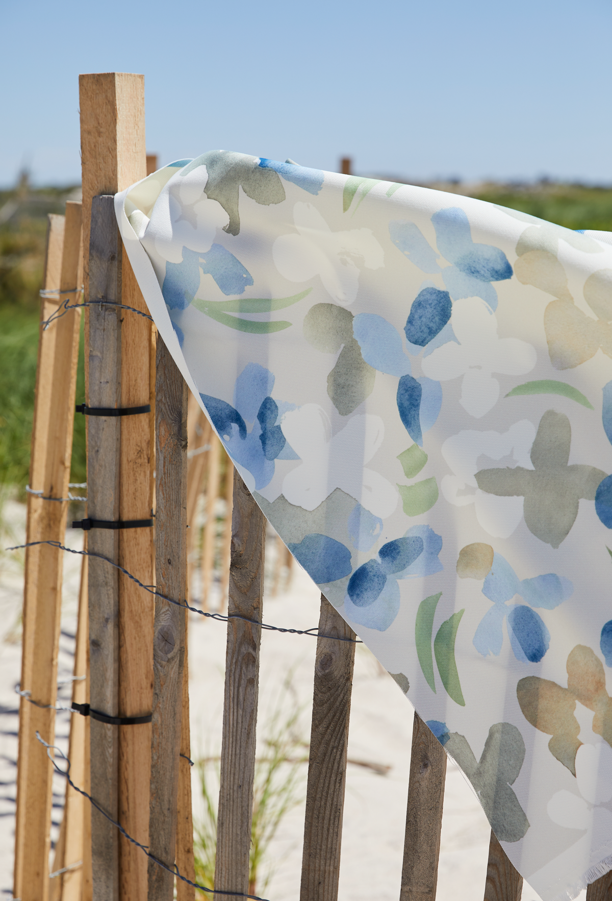 Perennial Blooms Fabric in Gray/Blue