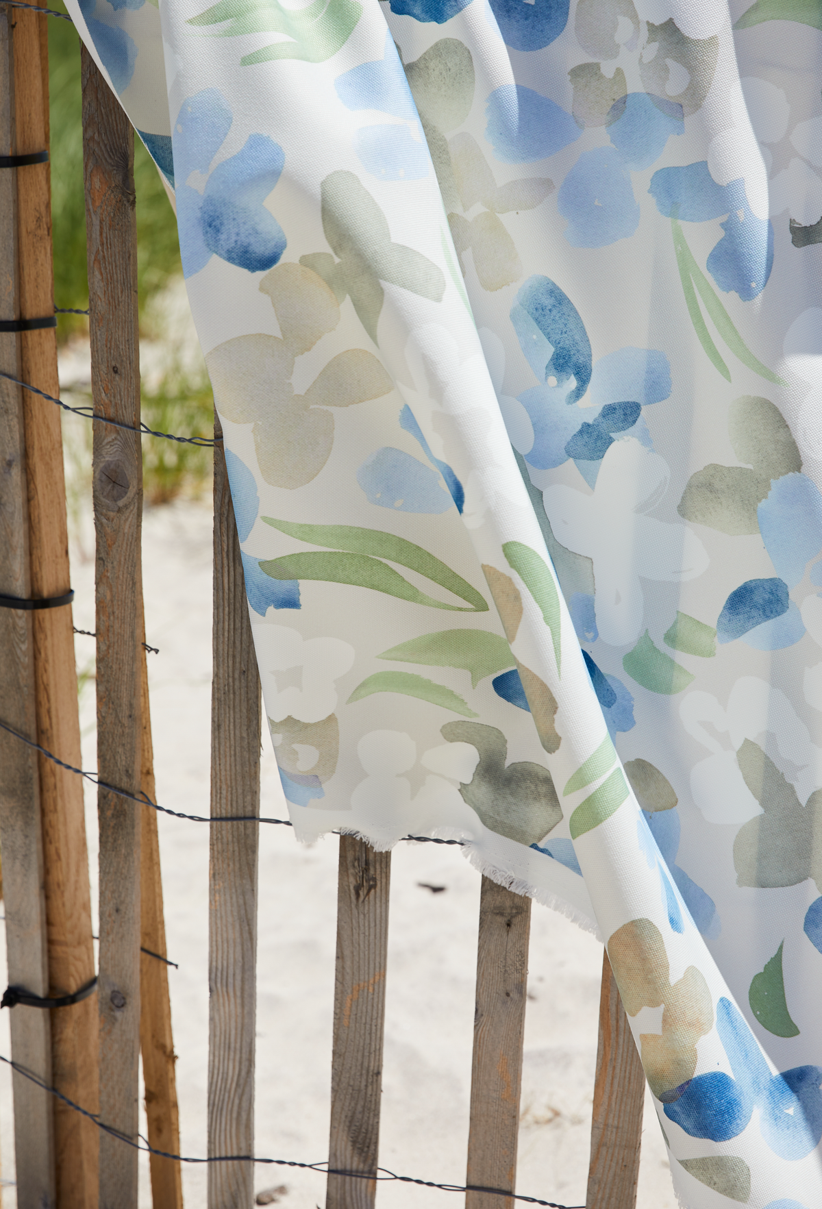 Perennial Blooms Fabric in Gray/Blue
