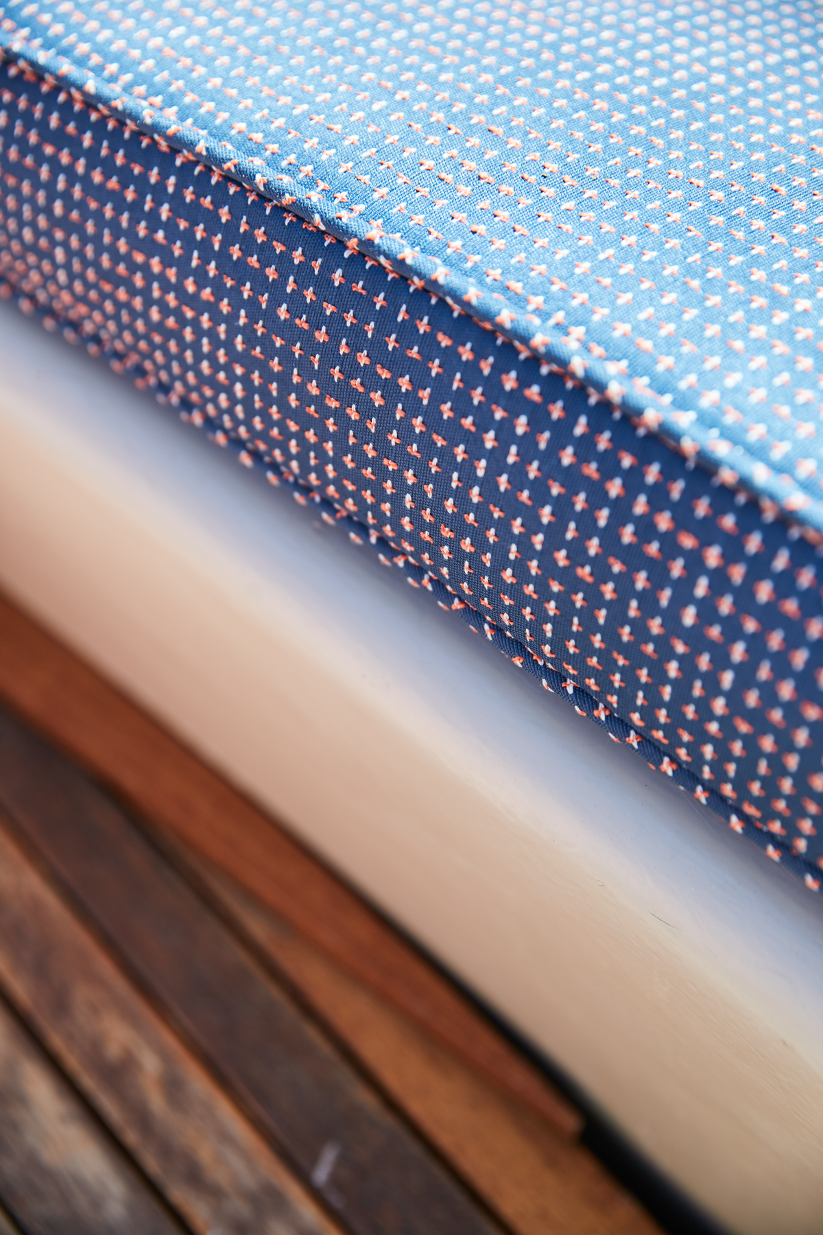 Briar Fabric in Navy/Coral