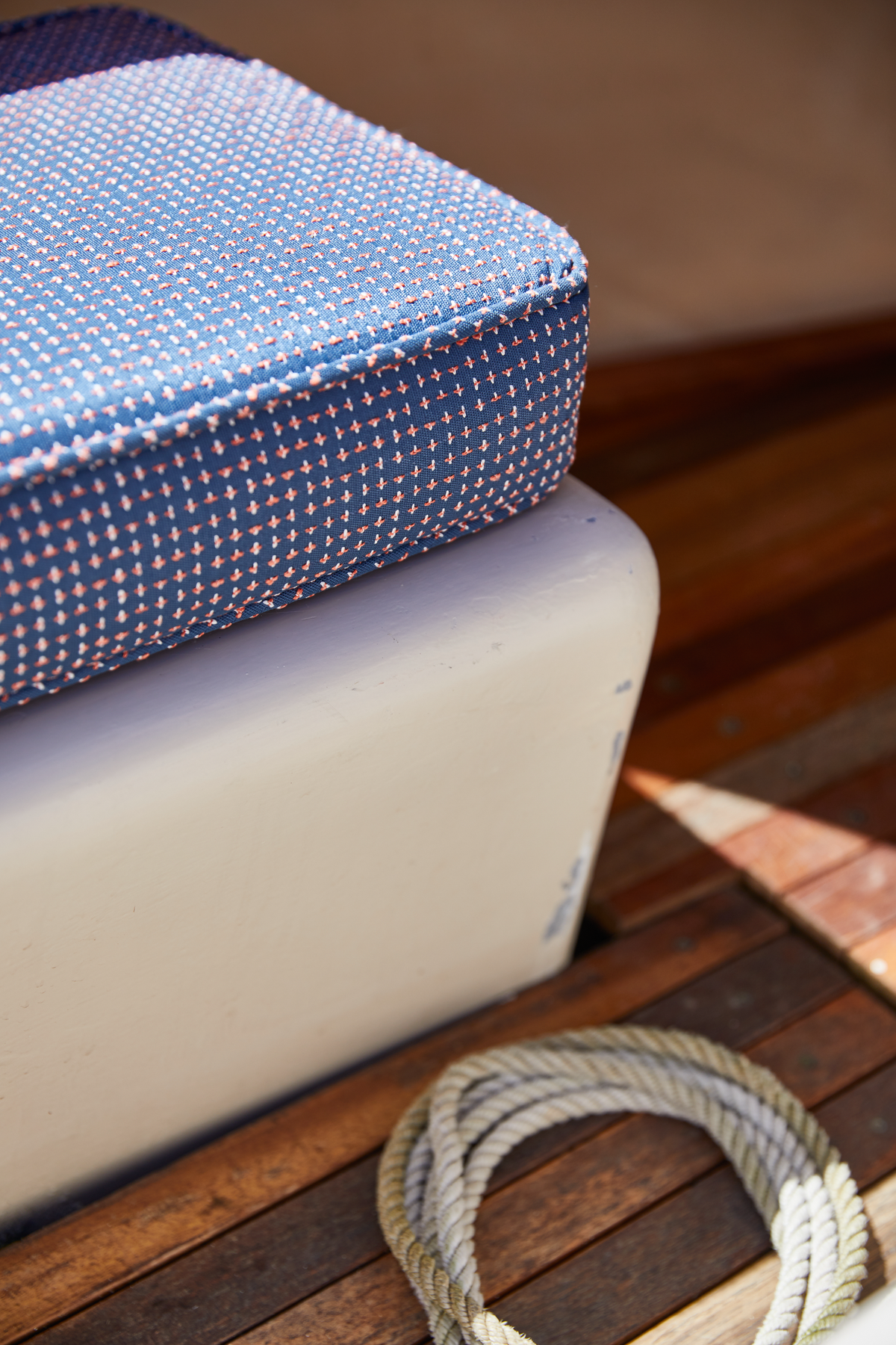 Briar Fabric in Navy/Coral