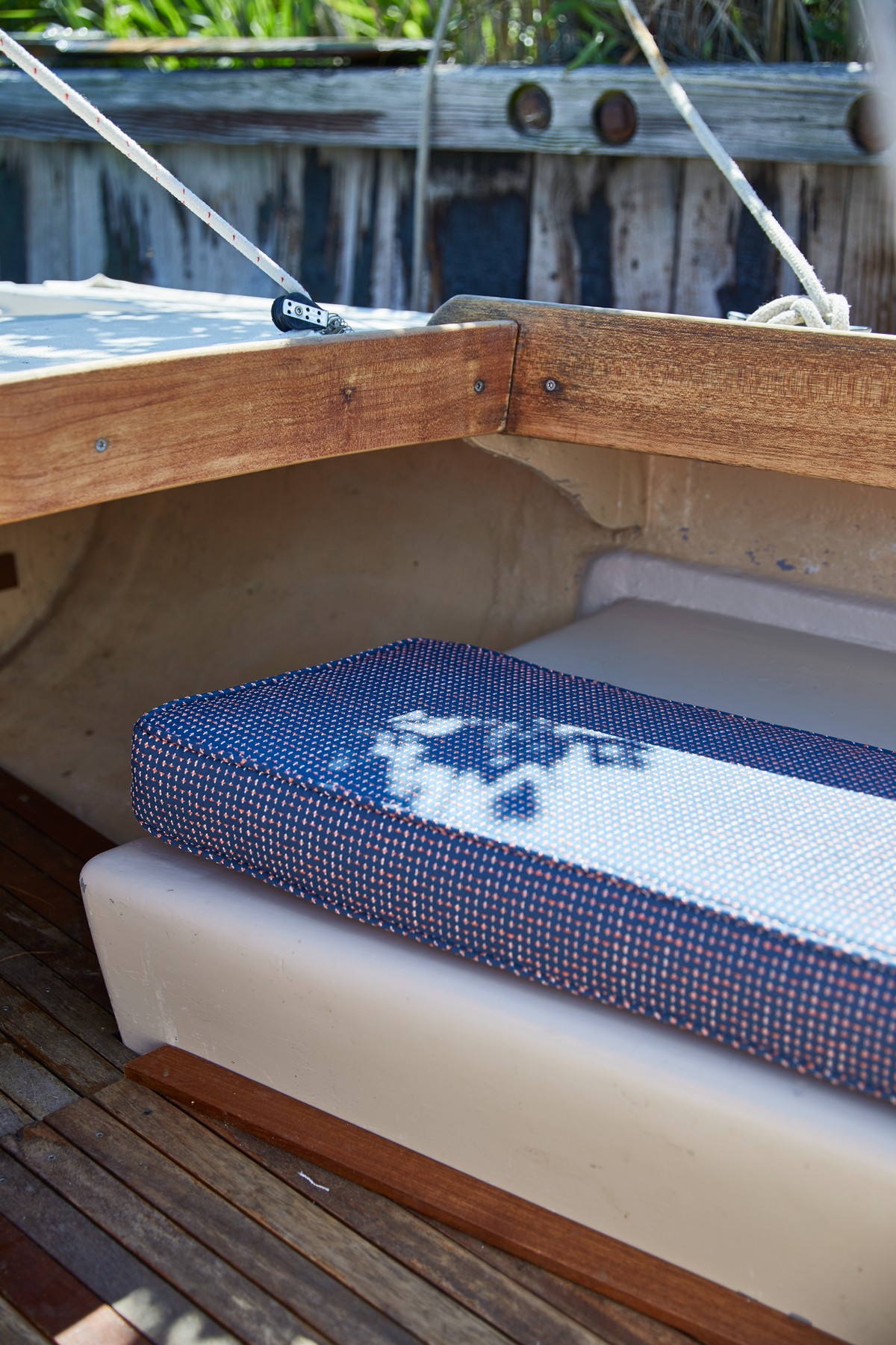Briar Fabric in Navy/Coral