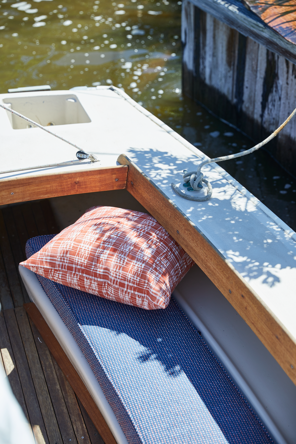 Briar Fabric in Navy/Coral
